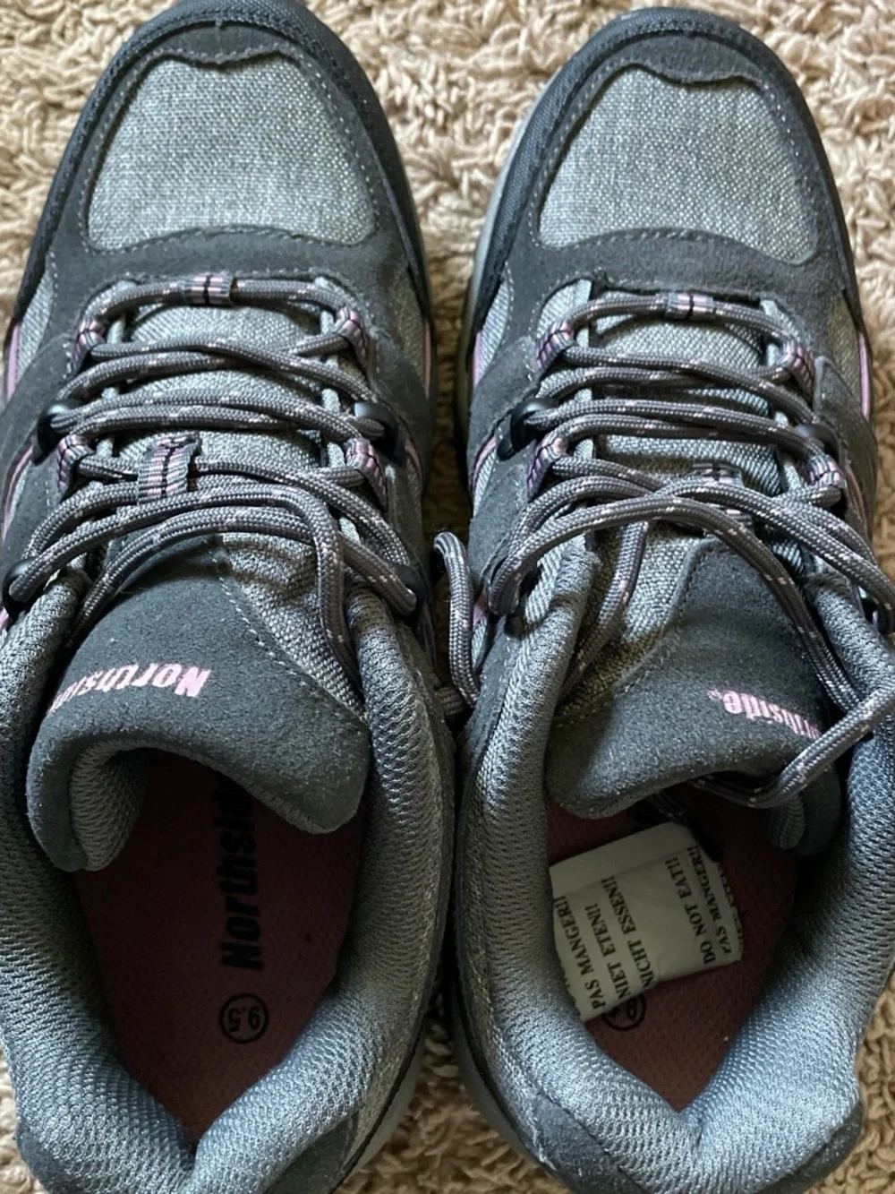 Northside Gray and Black Women's Athletic Hiking Shoes